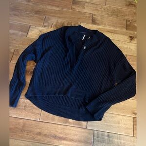 Free People Quarter Button Sweater